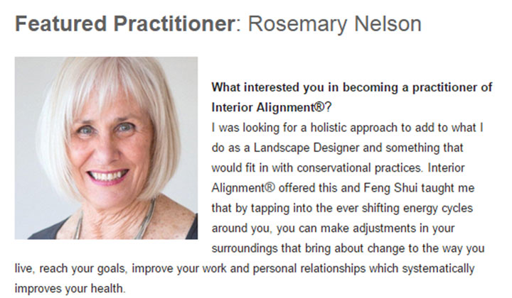 Interior Alignment Featured Practitioner: Rosemary Nelson